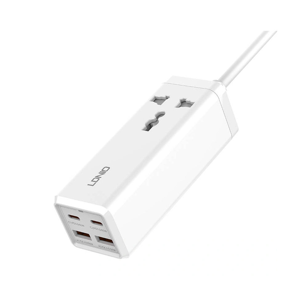 Hurtownia GSM - Stromleiste mit 1 AC-Steckdose LDNIO SC1418, 2x USB, 2x USB-C, 2500W (weiß) - LDN77 - {ean13} - Hurt