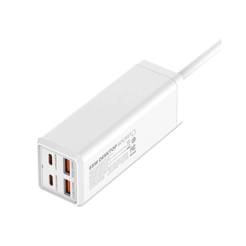 Hurtownia GSM - Stromleiste mit 1 AC-Steckdose LDNIO SC1418, 2x USB, 2x USB-C, 2500W (weiß) - LDN77 - {ean13} - Hurt
