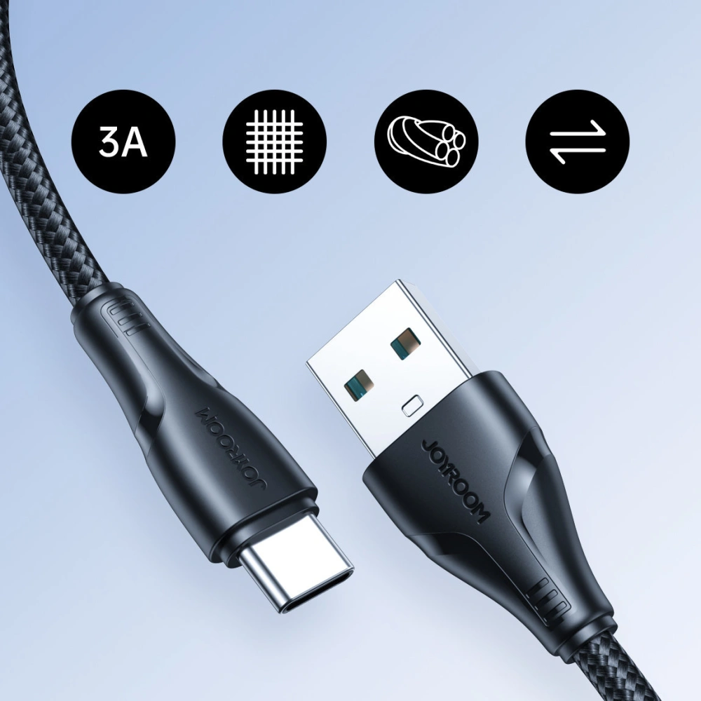 Hurtownia GSM - Cablu Joyroom Surpass Series USB-A/USB-C 3A 1,2 m negru - JYR692 - {ean13} - Hurt