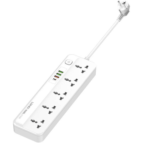 LDNIO Distributor - 6933138600153 - LDN97 - Power strip with 5 AC outlets, 3x USB, USB-C, LDNIO SC5415, 2500W (white) - B2B homescreen