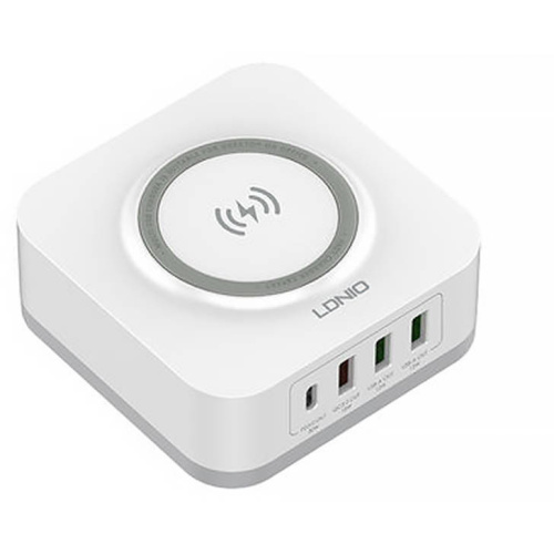 LDNIO Distributor - 6933138600306 - LDN108 - LDNIO AW004 wireless inductive charger, 3x USB + USB-C, 32W (white) - B2B homescreen