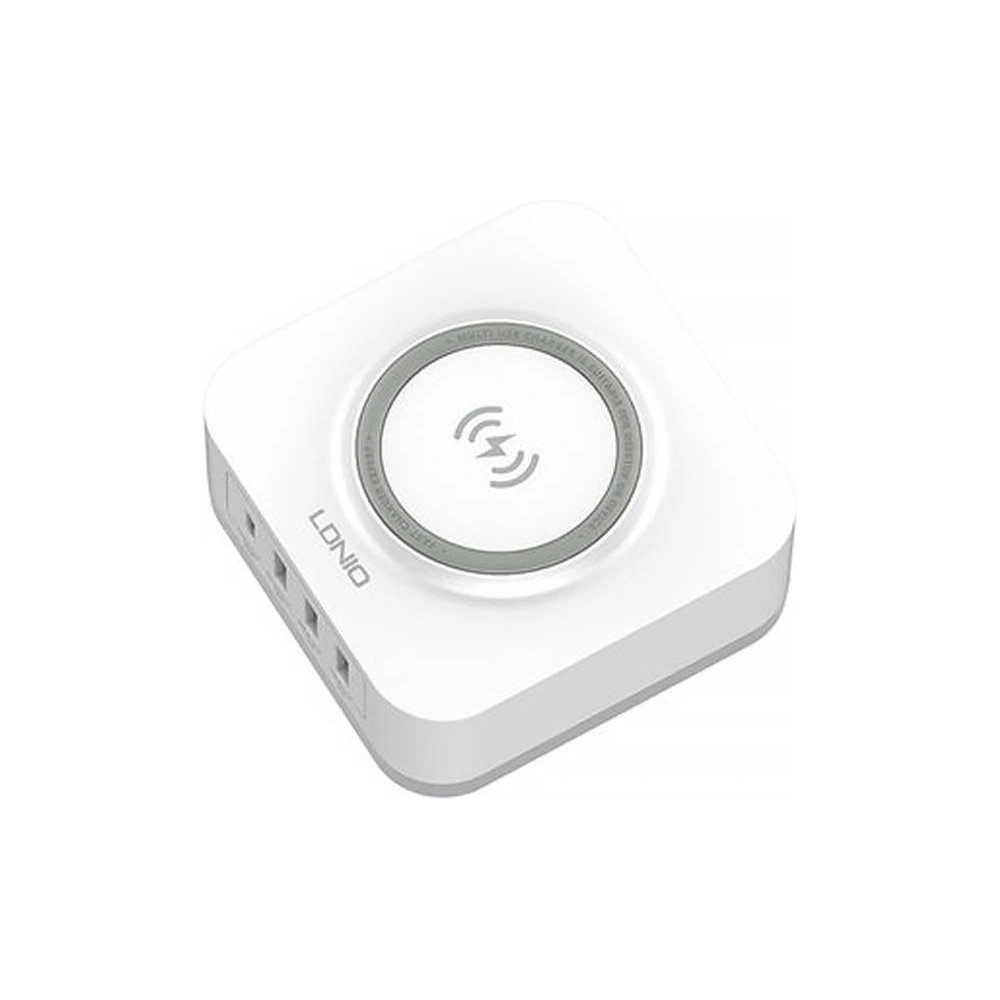 Hurtownia GSM - Încărcător wireless inductiv LDNIO AW004, 3x USB + USB-C, 32W (alb) - LDN108 - {ean13} - Hurt