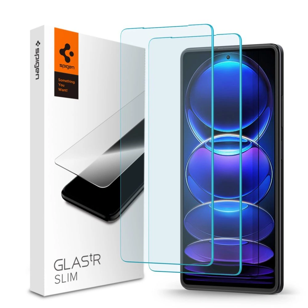 Hurtownia GSM - Tvrzené sklo Spigen GLAS.tR Slim Xiaomi Redmi Note 12 Pro 5G/12 Pro+ Plus 5G/POCO X5 Pro 5G Čiré [2 PACK] - SPN2836 - {ean13} - Hurt