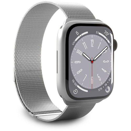 Puro Distributor - 8018417441301 - PUR662 - PURO Milanese Magnetic Band Apple Watch 4/5/6/7/SE/8/9 40/41mm Bracelet (silver) - B2B homescreen