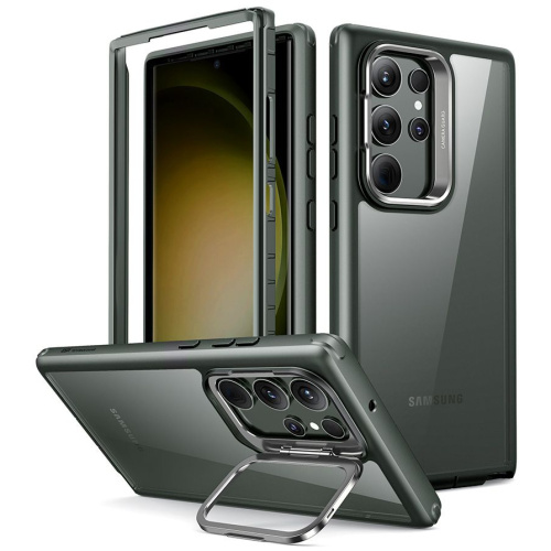 ESR Distributor - 4894240175965 - ESR667 - ESR Shock Armor Kickstand Samsung Galaxy S23 Ultra Clear/Green - B2B homescreen