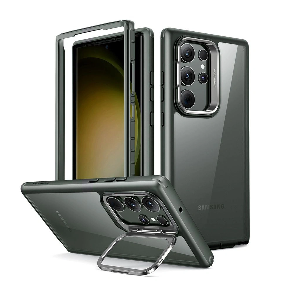 Wholesale ESR Shock Armor Kickstand Samsung Galaxy S23 Ultra Clear/Green - ESR667 - {ean13} - Hurt