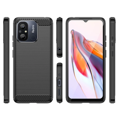 Etui Tech-Protect TPUCarbon Xiaomi Redmi 12c Black