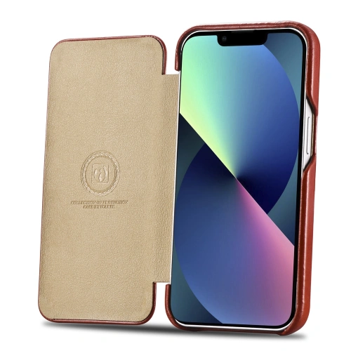 Etui iCarer Curved Edge Vintage Folio Apple iPhone 13 czerwony
