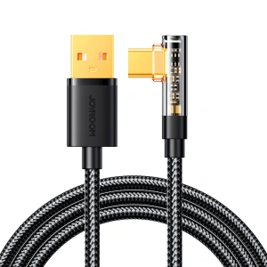 Hurtownia GSM - Kabel unghiular Joyroom USB-C/USB-A 3A 1,2m negru - JYR710 - {ean13} - Hurt