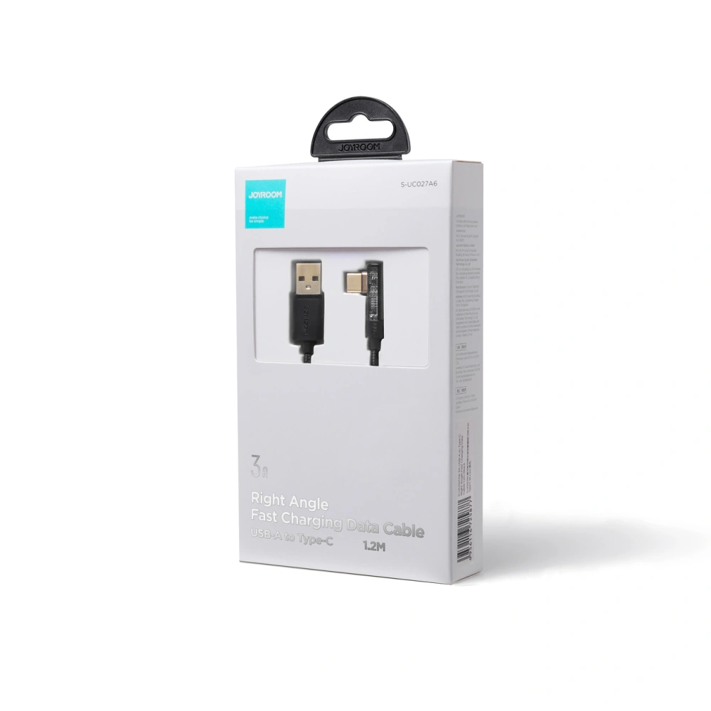 Hurtownia GSM - Winkelkabel Joyroom USB-C/USB-A 3A 1,2m schwarz - JYR710 - {ean13} - Hurt