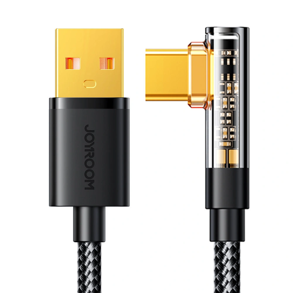 Hurtownia GSM - Kabel unghiular Joyroom USB-C/USB-A 3A 1,2m negru - JYR710 - {ean13} - Hurt