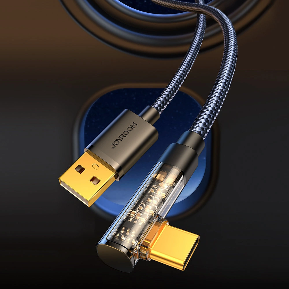 Hurtownia GSM - Kabel unghiular Joyroom USB-C/USB-A 3A 1,2m negru - JYR710 - {ean13} - Hurt