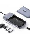 Hurtownia GSM - UGREEN CM296 6w1 USB-C / 3x USB 3.2 Gen 2 (10Gbps) - HDMI 4K 60Hz - USB-C PD - DC SSD M.2 SATA meghajtóház szürke - UGR1483 - {ean13} - Hurt