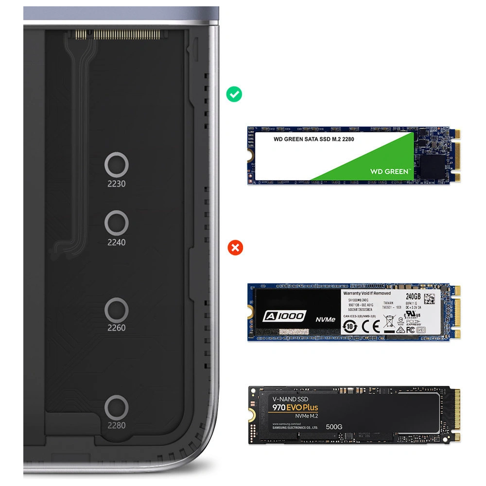 Hurtownia GSM - Hub UGREEN CM296 6v1 USB-C / 3x USB 3.2 Gen 2 (10Gbps) - HDMI 4K 60Hz - USB-C PD - DC kapsa na SSD disk SATA M.2 šedá - UGR1483 - {ean13} - Hurt