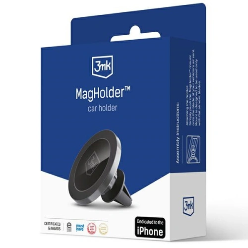 Uchwyt magnetyczny MagSafe 3MK MagHolder do kratki wentylacyjnej czarny/black