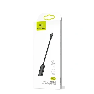Adapter USAMS US-SJ282 U22 USB-C - HDMI 4K HD 15cm czarny/black