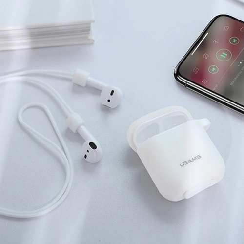 Etui USAMS US-BH423 Silicon Apple AirPods biały/white