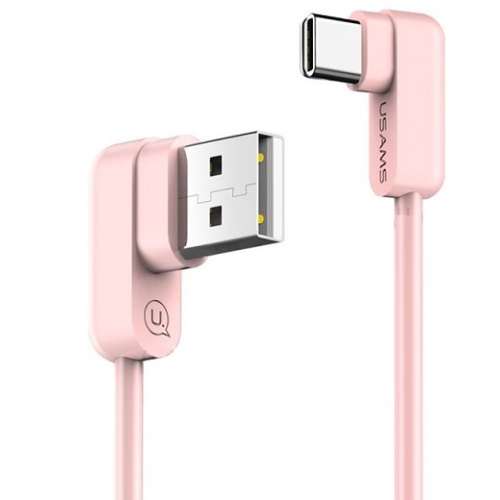 Hurtownia Usams - 6958444951287 - USA926 - Kabel kątowy USAMS US-SJ167 U-flow USB-C/USB-A 1,2m 2A różowy/pink - B2B homescreen