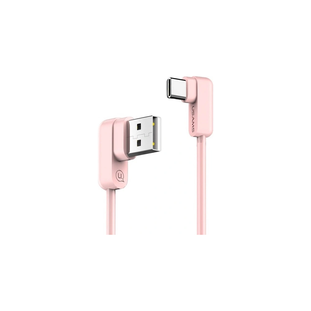 Hurtownia GSM - Úhlový kabel USAMS US-SJ167 U-flow USB-C/USB-A 1,2m 2A růžový/pink - USA926 - {ean13} - Hurt