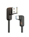 Cablul unghiular USAMS US-SJ167 U-flow USB-C/USB-A 1,2m negru/black