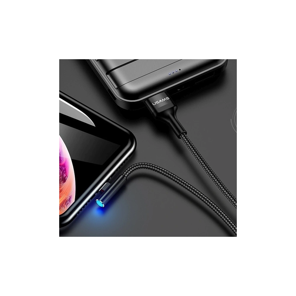 Hurtownia GSM - Cablul unghiular USAMS US-SJ260 U15 2A 1,2m USB-A/Lightning negru/black - USA928 - {ean13} - Hurt