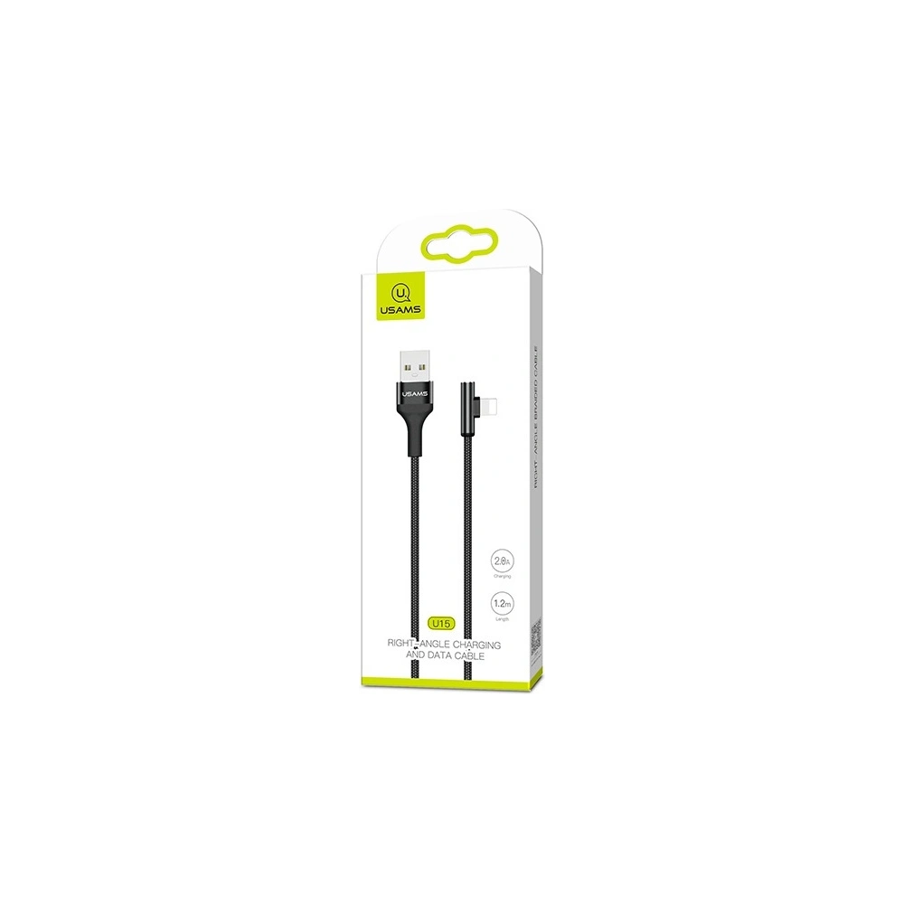 Hurtownia GSM - Kabel úhlový USAMS US-SJ260 U15 2A 1,2m USB-A/Lightning černý/black - USA928 - {ean13} - Hurt