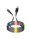 Kabel USAMS US-SJ288 U16 Volume Control LED USB-A/microUSB 2A 1m czarny/black