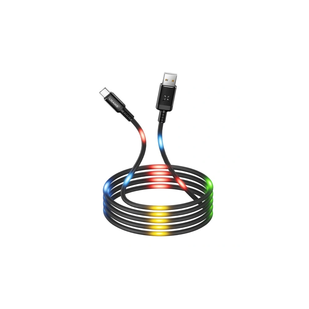 Hurtownia GSM - USAMS US-SJ288 U16 Kábel Hangerőszabályzó LED USB-A/microUSB 2A 1m fekete - USA929 - {ean13} - Hurt
