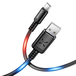 Wholesale USAMS US-SJ288 U16 Volume Control LED USB-A/microUSB Cable 2A 1m black - USA929 - {ean13} - Hurt