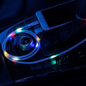 Kabel USAMS US-SJ288 U16 Volume Control LED USB-A/microUSB 2A 1m czarny/black