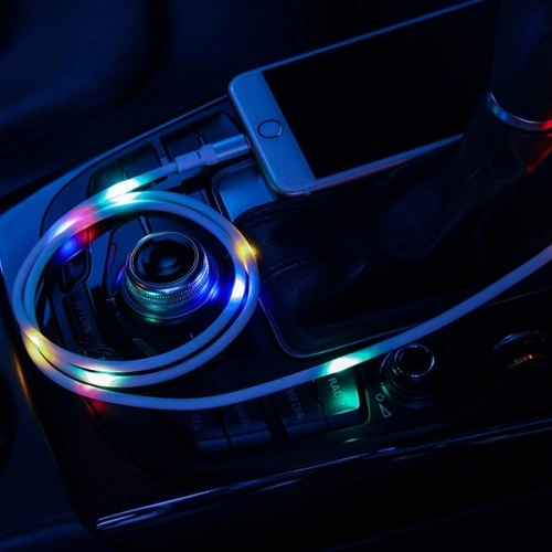 Kabel USAMS US-SJ288 U16 Volume Control LED USB-A/microUSB 2A 1m czarny/black