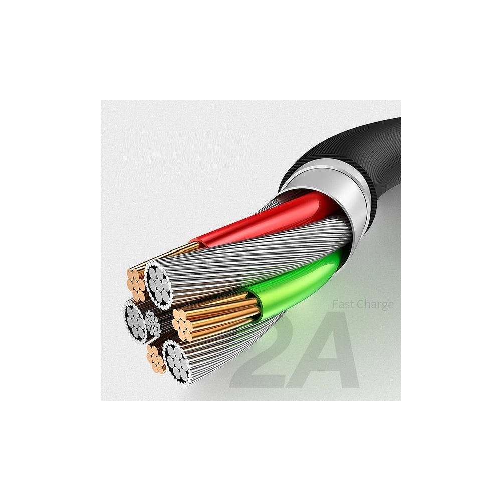 Hurtownia GSM - USAMS US-SJ288 U16 Kábel Hangerőszabályzó LED USB-A/microUSB 2A 1m fekete - USA929 - {ean13} - Hurt