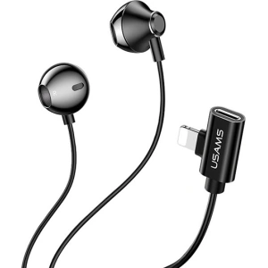 Hurtownia GSM - Sluchátka USAMS US-SJ295 EP-32 Lightning černé/black - USA931 - {ean13} - Hurt