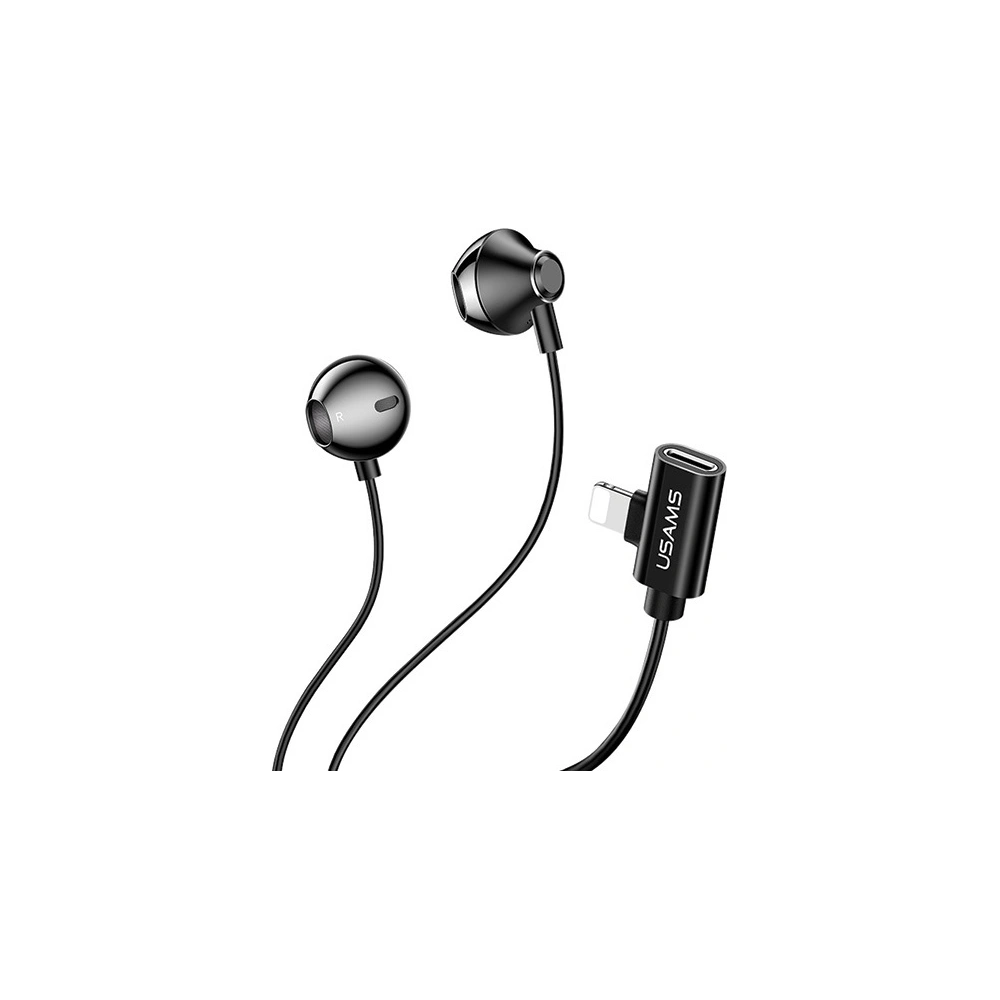 Hurtownia GSM - Sluchátka USAMS US-SJ295 EP-32 Lightning černé/black - USA931 - {ean13} - Hurt
