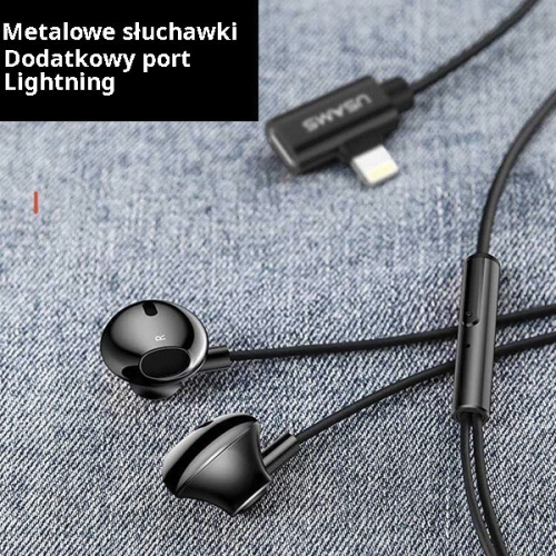 Słuchawki USAMS US-SJ295 EP-32 Lightning czarny/black