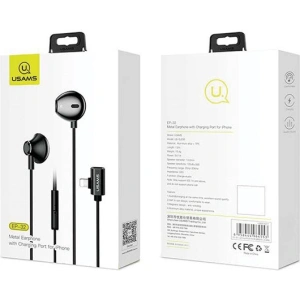 Hurtownia GSM - Sluchátka USAMS US-SJ295 EP-32 Lightning černé/black - USA931 - {ean13} - Hurt