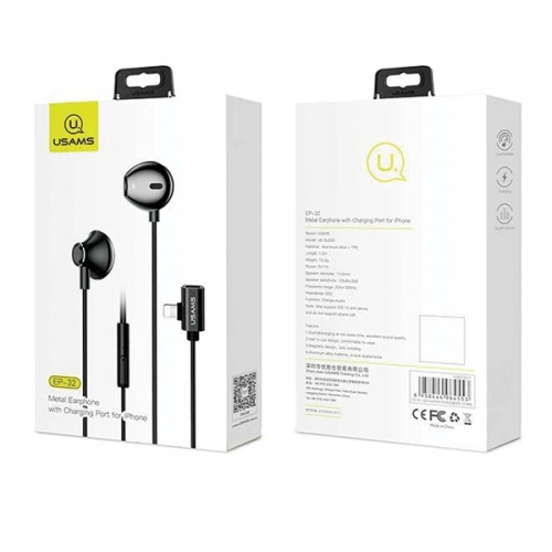 Słuchawki USAMS US-SJ295 EP-32 Lightning czarny/black