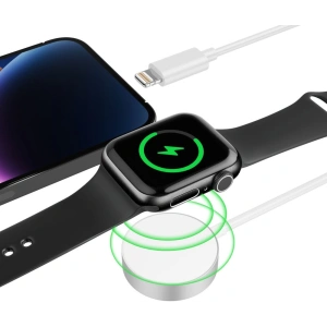 Hurtownia GSM - Töltő Apple Watch Tech-Protect Ultraboost 2in1 Magnetic Charging & Lightning 150cm Fehér - THP1878 - {ean13} - Hurt