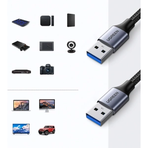 Hurtownia GSM - Cablul UGREEN US373 USB-A/USB-A 3.0 5Gb/s 2m gri - UGR1484 - {ean13} - Hurt