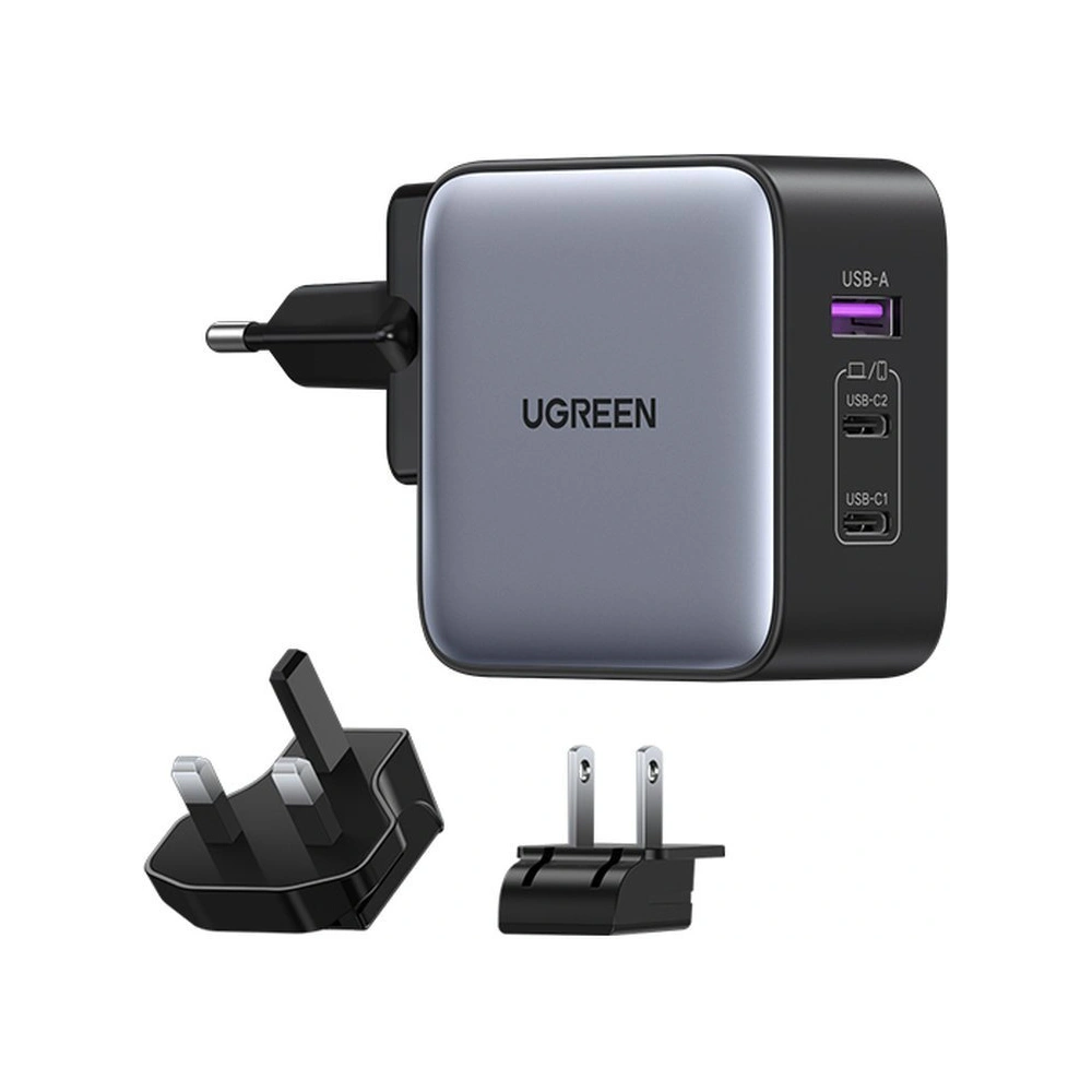 Hurtownia GSM - UGREEN CD296 GaN USB/2x USB-C 65W hálózati töltő EU/UK/US dugó fekete - UGR1489 - {ean13} - Hurt