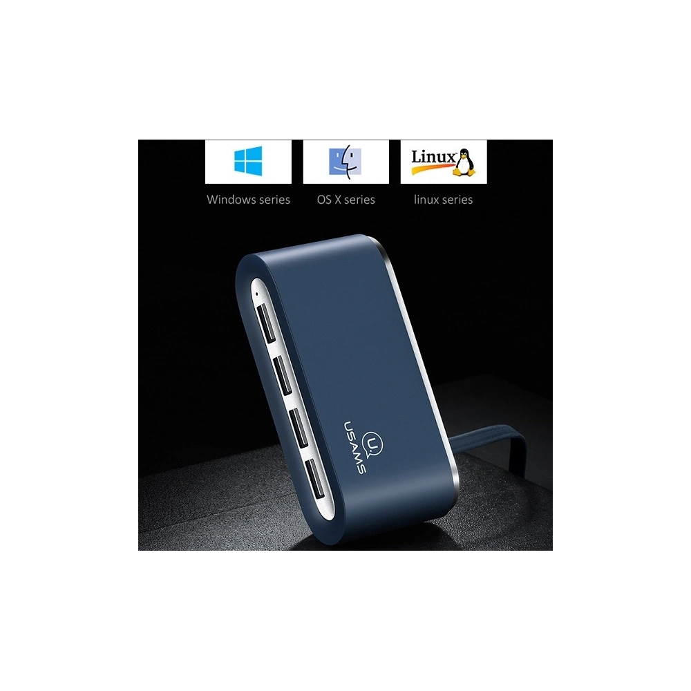 Hurtownia GSM - Adaptor USAMS US-SJ238 HUB 4xUSB 2.0 albastru/blue - USA935 - {ean13} - Hurt