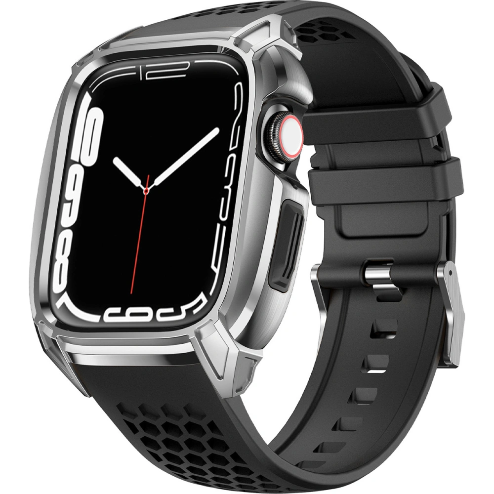 Hurtownia GSM - + etui Kingxbar CYF148 2w1 Apple Watch 4/5/6/7/8/9/SE 44/45mm silberne - KGX637 - {ean13} - Hurt