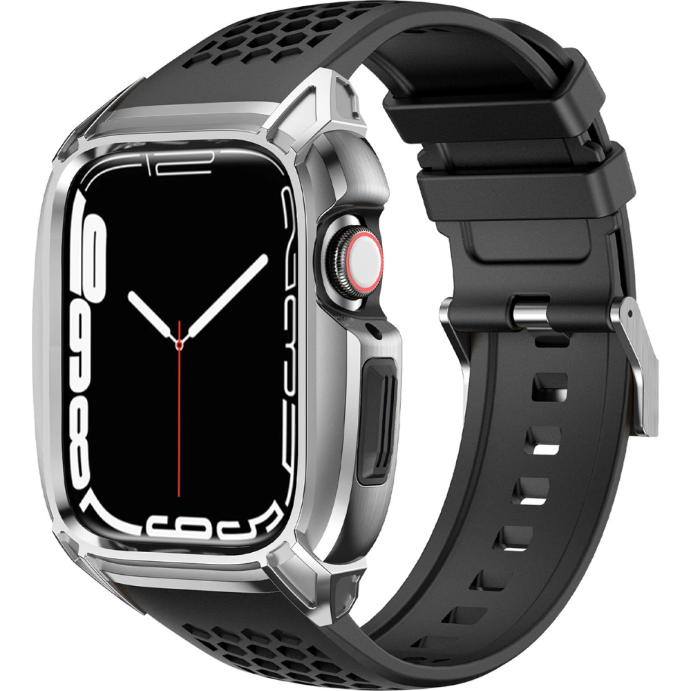 Hurtownia GSM - + etui Kingxbar CYF148 2w1 Apple Watch 4/5/6/7/8/9/SE 44/45mm silberne - KGX637 - {ean13} - Hurt