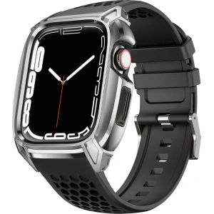 Hurtownia GSM - Pasek + etui Kingxbar CYF148 2w1 Apple Watch 4/5/6/7/8/9/SE 44/45mm srebrne - KGX638 - {ean13} - Hurt