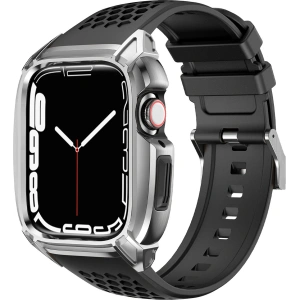 Hurtownia GSM - Pasek + etui Kingxbar CYF148 2w1 Apple Watch 4/5/6/7/8/9/SE 44/45mm srebrne - KGX638 - {ean13} - Hurt