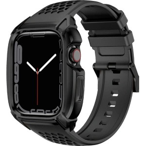 Hurtownia GSM - Pasek + etui Kingxbar CYF148 2w1 Apple Watch 4/5/6/7/8/9/SE 44/45mm czarne - KGX639 - {ean13} - Hurt