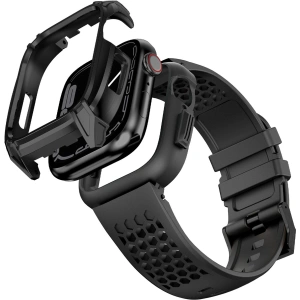 Hurtownia GSM - Pasek + etui Kingxbar CYF148 2w1 Apple Watch 4/5/6/7/8/9/SE 44/45mm czarne - KGX639 - {ean13} - Hurt