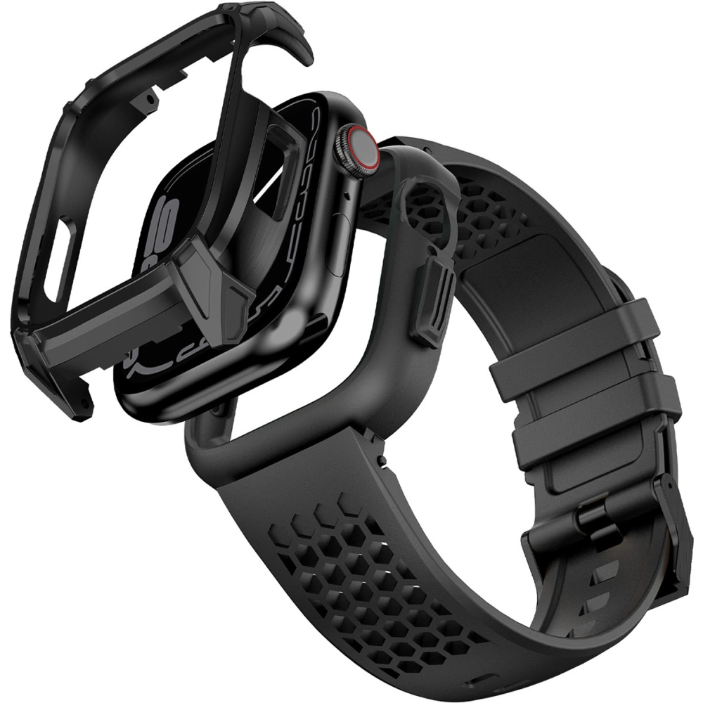 Wholesale Belt + case Kingxbar CYF148 2w1 Apple Watch 4/5/6/7/8/9/SE 44/45mm black - KGX639 - {ean13} - Hurt