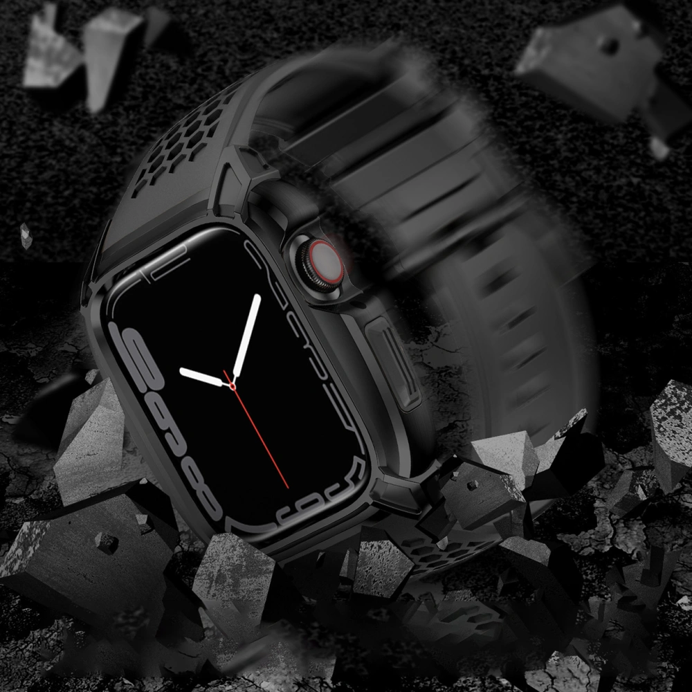Wholesale Belt + case Kingxbar CYF148 2w1 Apple Watch 4/5/6/7/8/9/SE 44/45mm black - KGX639 - {ean13} - Hurt