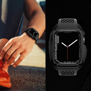 Hurtownia GSM - Pasek + etui Kingxbar CYF148 2w1 Apple Watch 4/5/6/7/8/9/SE 44/45mm czarne - KGX639 - {ean13} - Hurt